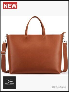 Faux Leather Tote Bag Zipper Shoulder Satchel Work College Dating Handbag
